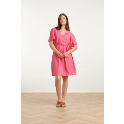 Smashed Lemon 25170 fuchsia zomerjurk met overlap v-hals |