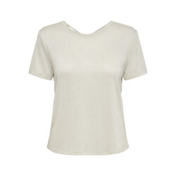Only Onlamber life ss glitter top jrs beige