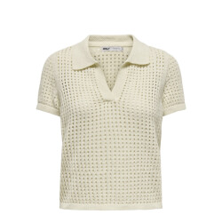 Only Onlannasofia life ss long polo knt ecru