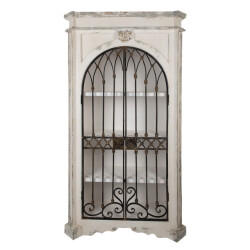 Clayre & Eef Kast 102x42x190 cm zwart hout metaal opbergkast