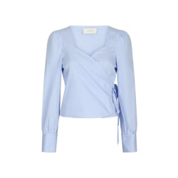 Neo Noir isabel stripe wrap blouse 163129 145 light blue