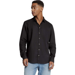 No Excess Shirt solid with linen black