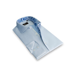 Circle of Gentlemen Mas effen overhemd met contrast details 100% co