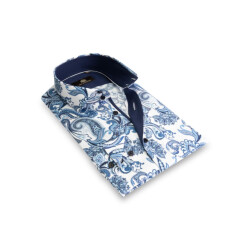 Circle of Gentlemen Mika allover print overhemd in stretch kwaliteit