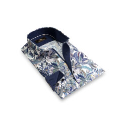 Circle of Gentlemen Nordin allover print overhemd in stretch kwaliteit