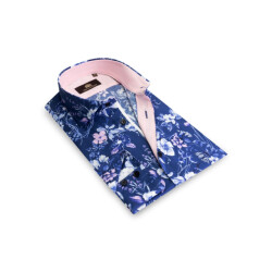 Circle of Gentlemen Marcus allover print overhemd in stretch kwaliteit