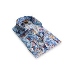 Circle of Gentlemen Mylo linnenhemd print multicolor blue