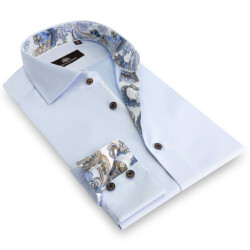 Circle of Gentlemen Melvin effen overhemd met contrast details 100% co