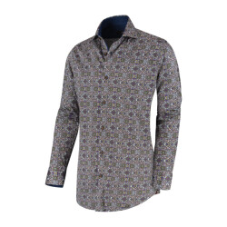 Circle of Gentlemen Max allover print overhemd in stretch kwaliteit
