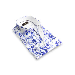 Circle of Gentlemen Manuel allover print overhemd in stretch kwaliteit
