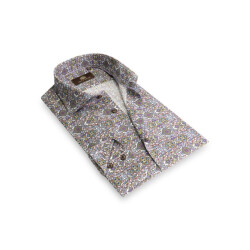 Circle of Gentlemen Mirza linnenhemd print multicolor paars/groen