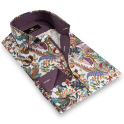 Circle of Gentlemen Noud allover print overhemd in stretch kwaliteit