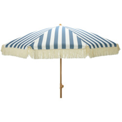 4goodz Parasol met volant 200 cm blauw/wit gestreept