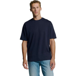 No Excess T-shirt crewneck heavy solid basic deep blue