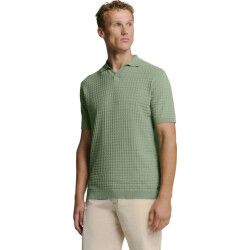 No Excess Pullover short sleeve polo v solid green
