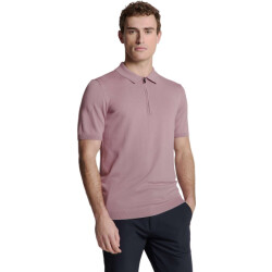 No Excess Pullover short sleeve polo zip soli mauve