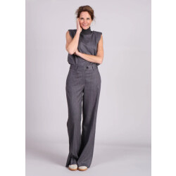 Co'Couture Idacc pin wide long pant krijstreep