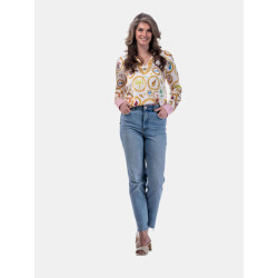 Mucho Gusto ® blouse grazie barok wit cirkelprint