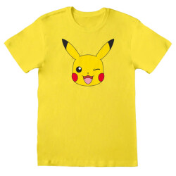 Pokemon Unisex volwassen t-shirt met pikachu-gezicht