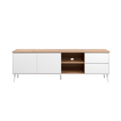CaliCosy Tv-meubel 2 deuren, 2 vakken en 2 laden eikenhouten decor l186 cm zamos