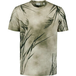 No Excess T-shirt crewneck slub allover print offwhite