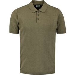 No Excess Pullover short sleeve polo button s dark moss