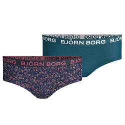 Björn Borg Björn borg meisjes hipster 2-pack – zacht katoen – petrol & bloemen