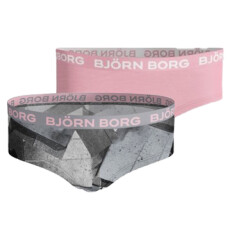 Björn Borg Björn borg meisjes hipster 2-pack – zacht katoen – roze & grijze geo