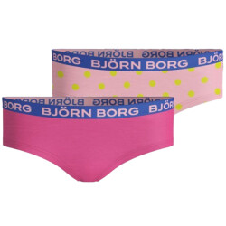 Björn Borg Björn borg meisjes hipster 2-pack – zacht katoen – roze & gele stippen
