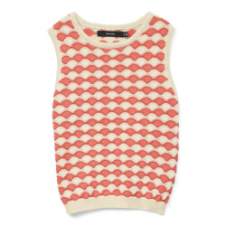 Vero Moda Vmcarry sl o-neck top ga ecru dessin