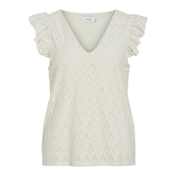 Vila Viamalina v-neck cs toppb off-white