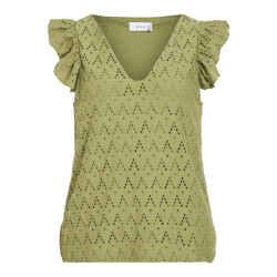 Vila Viamalina v-neck cs toppb olijf