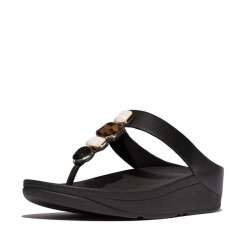FitFlop Fino multi-stone leather toe-post sandals