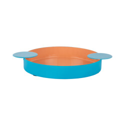 Present Time dienblad double funky medium peach orange & aqua blue