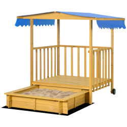 4goodz Outsunny zandbak met speelhuis en dak 129x133x137,5 cm