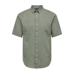 Only & Sons onscaiden ss solid linen shirt noos 22009885 swamp