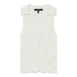 Vero Moda vmwillow sl v-neck polo top 10330770 snow white