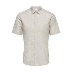 Only & Sons onscaiden ss solid linen shirt 22009885 chinchilla