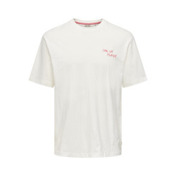 Only & Sons onsmilo sketch rlx coast ss tee cs 22035271 cloud dancer sur la plage cloud