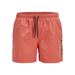 Jack & Jones Heren zwemshort jpstmaui double logo effen hot coral