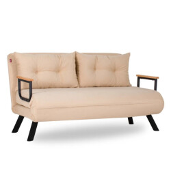 CaliCosy Slaapbank voor 2 personen in stof met metalen poten l133 cm sando