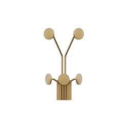 CaliCosy Kapstok voor aan de muur met 5 haken in goudkleurig metaal h40 cm giraffe
