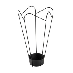CaliCosy Paraplubak in tulpvorm met opengewerkt patroon van zwart metaal h60 cm