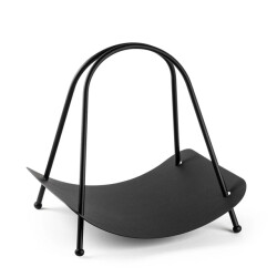 CaliCosy Houthouder design in zwart metaal h50 cm