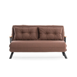 CaliCosy Slaapbank voor 2 personen in stof met metalen poten l133 cm sando