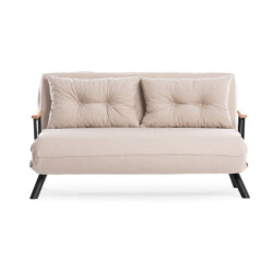 CaliCosy Slaapbank voor 2 personen in stof met metalen poten l133 cm sando