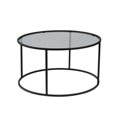 CaliCosy Ronde salontafel met glazen blad d80 cm aurum