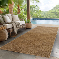 Muratap Timber lorium buitenkleed – indoor & outdoor, jute-look vloerkleed,