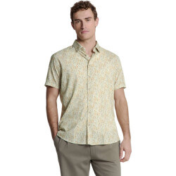 No Excess Shirt short sleeve allover printed yellow