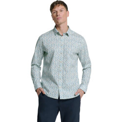 No Excess Shirt stretch allover printed seablue
